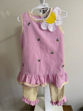 Rare Editions Gingham Bumblebee Outfit